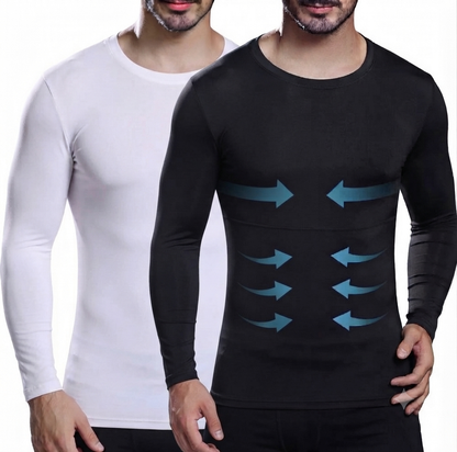 Key Kollections Men’s Compression Long Sleeve T-Shirt – Premium Slim Fit Shaping Shirt