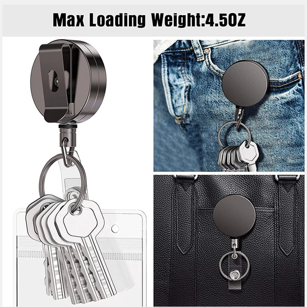 New Wire Rope Camping Telescopic Burglar Chain Car Key Holder Tactical Keychain Outdoor Keyring Return Retractable Women Men