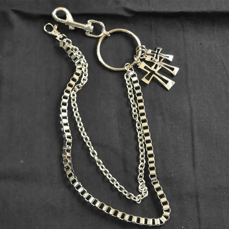 Men's Motorcyle KeyChain Jean Biker Wallet Belts Chain Skull Charm Gothic Rock Skull Pants Trousers Waist Key Men's  Keyring