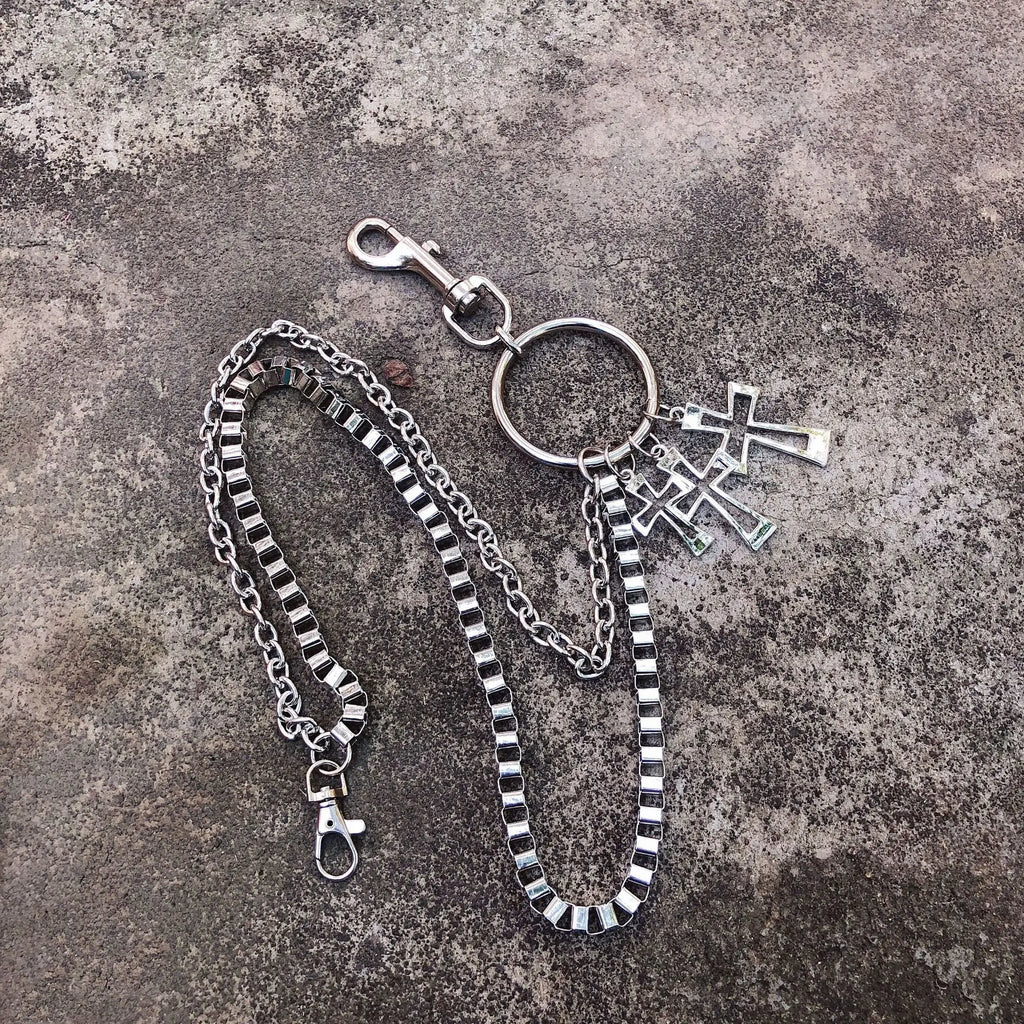 Men's Motorcyle KeyChain Jean Biker Wallet Belts Chain Skull Charm Gothic Rock Skull Pants Trousers Waist Key Men's  Keyring