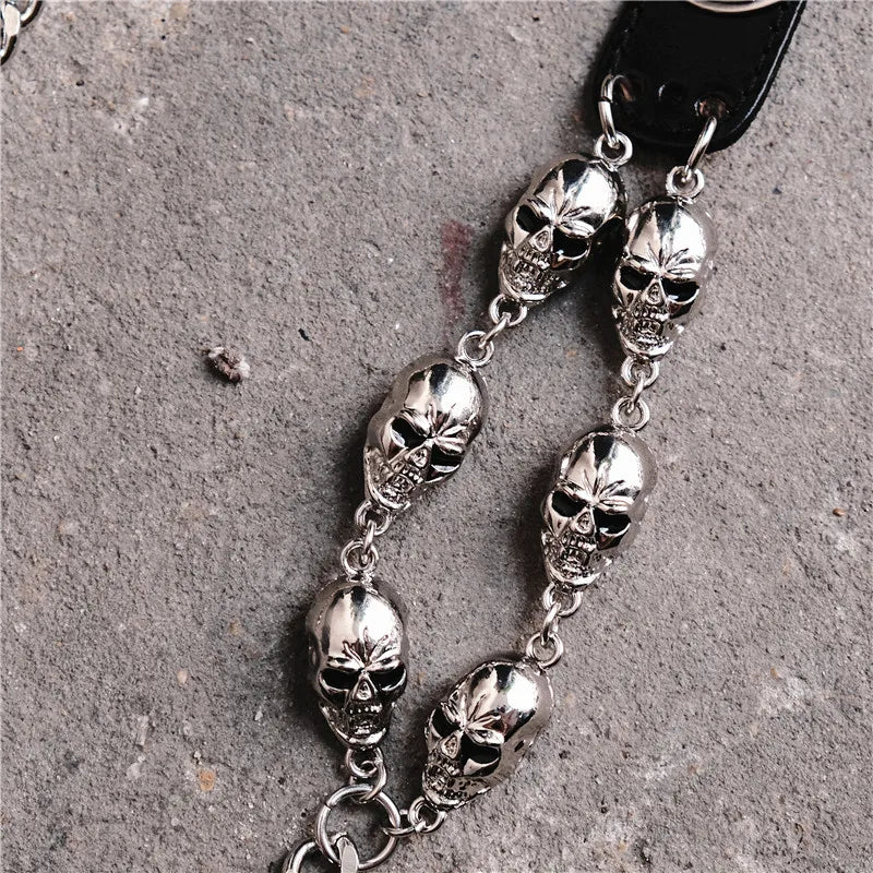 Men's Motorcyle KeyChain Jean Biker Wallet Belts Chain Skull Charm Gothic Rock Skull Pants Trousers Waist Key Men's  Keyring