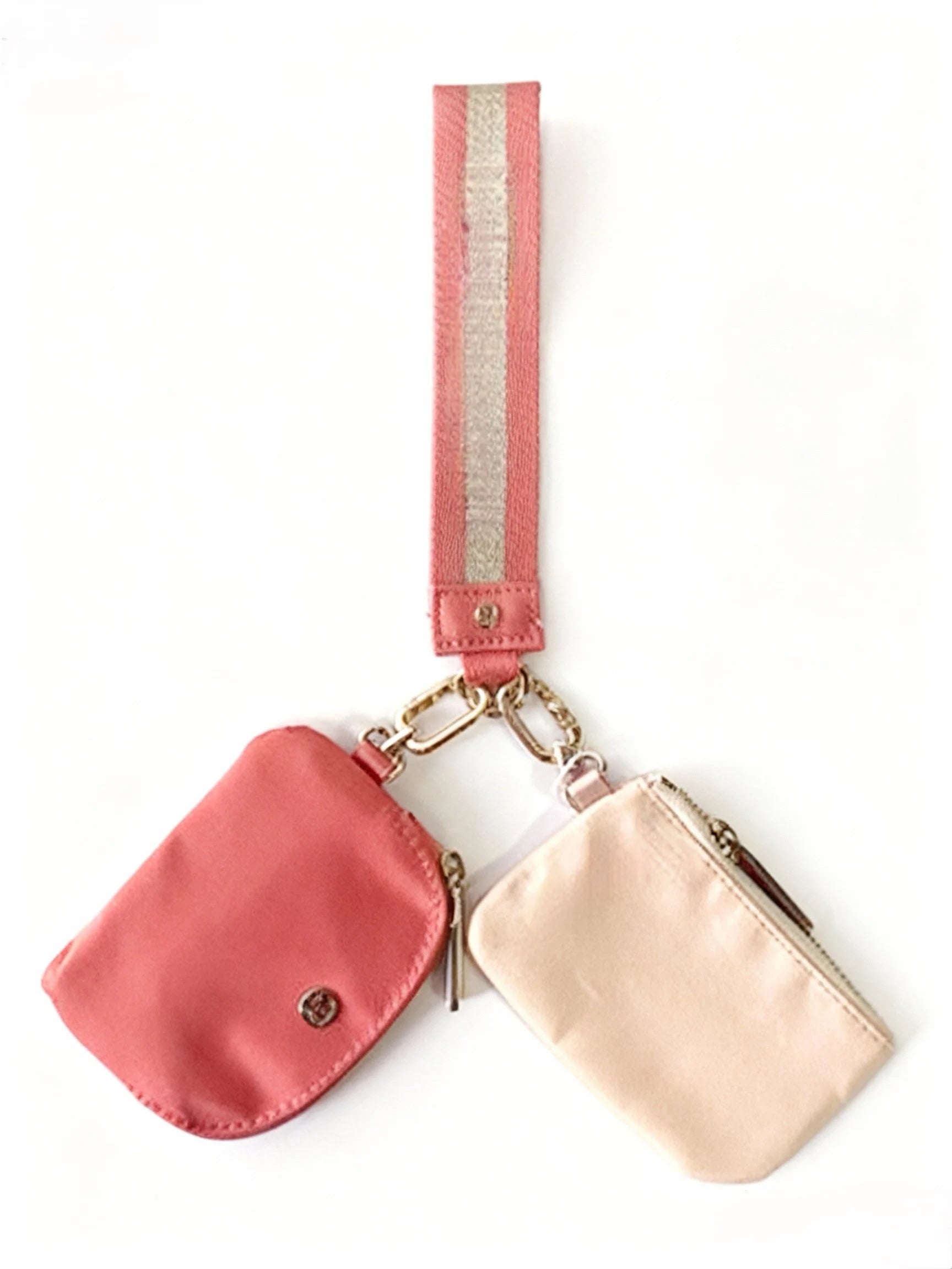 USA Oversea Warehouse Hot Sales High Quality Dual Pouch Bag Mini Nylon Pouch Wristlet Keychain Bag for Traveling Out