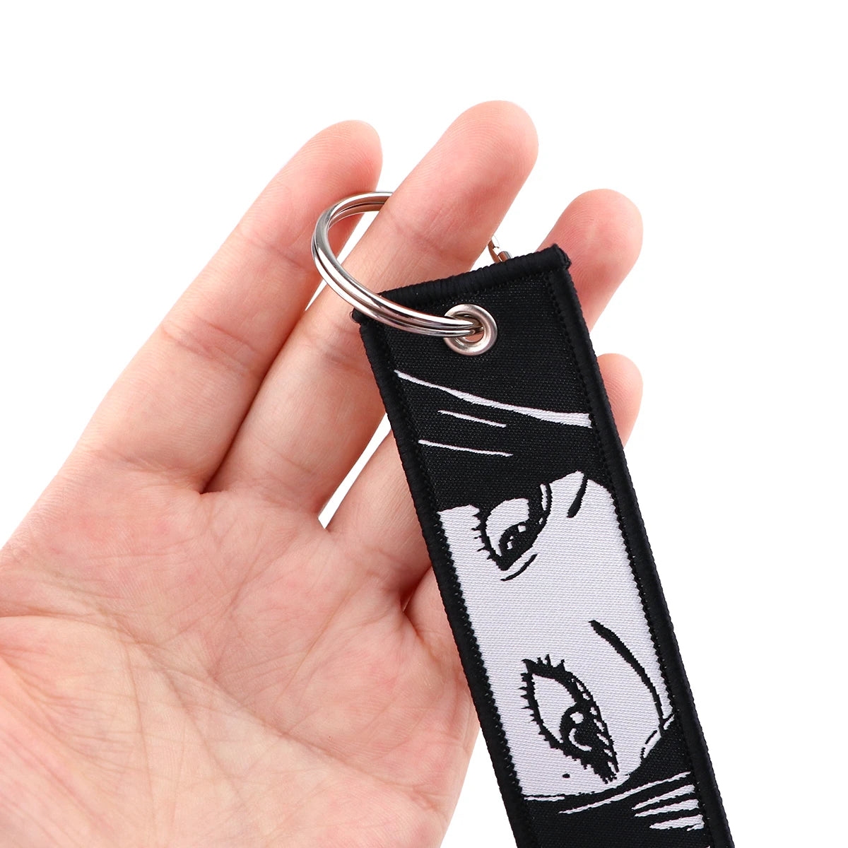 Japanese Horror Anime Keychain for Motorcycles Cars Key Fobs Embroidery Key Ring  Key Tag for Men Women Accessories