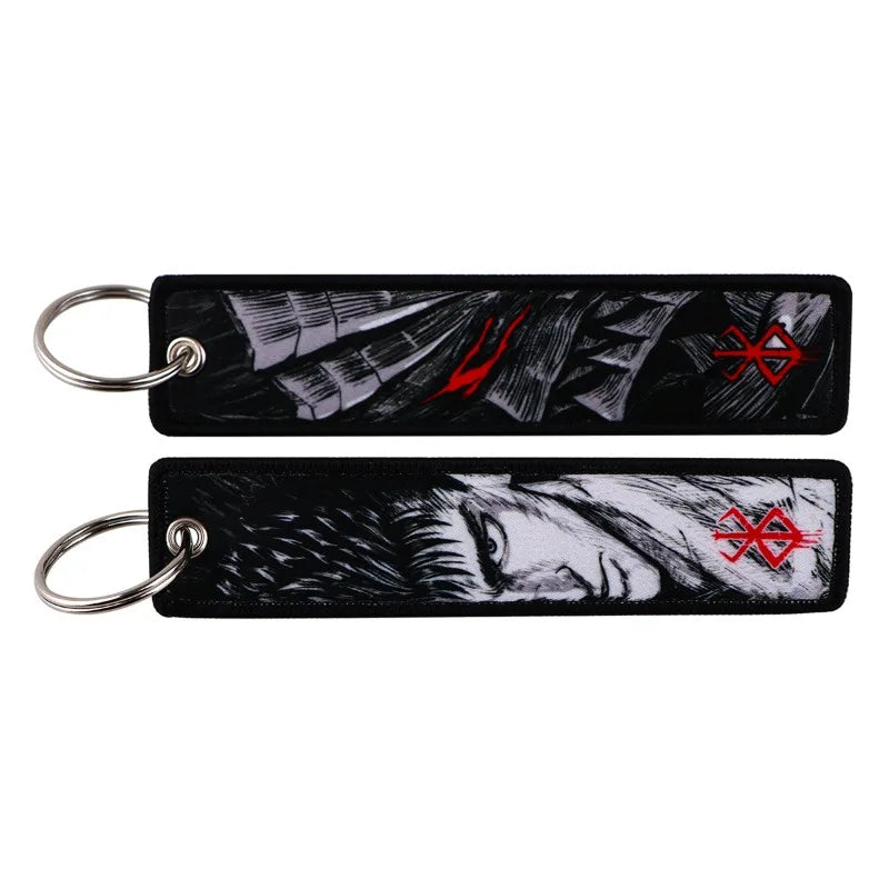 Anime JOJO's Bizarre Adventure Embroidery Keychain – Woven Fabric Pendant, Decorative Key Chain for Bags, Business Gift for Fans