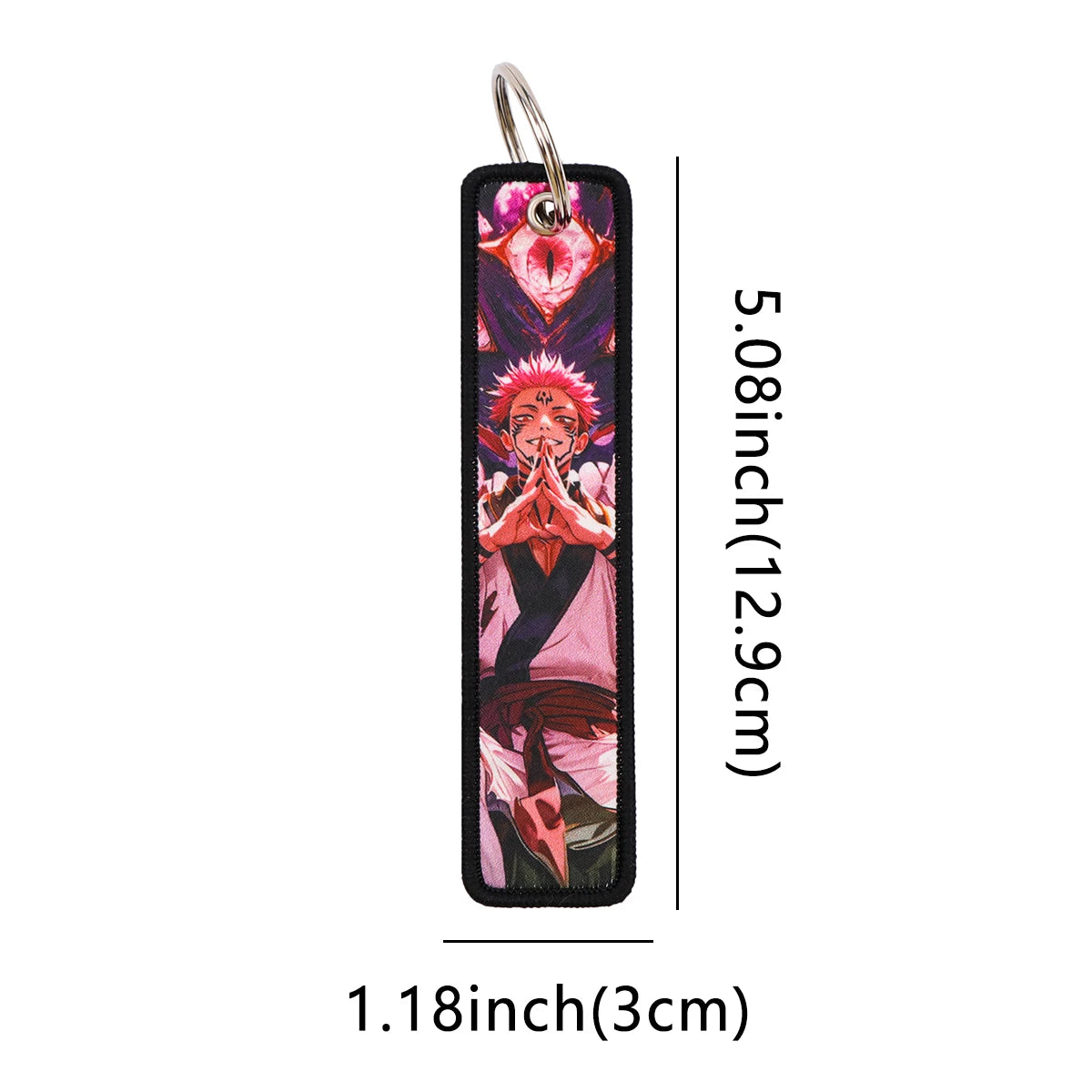 Anime Embroidery Key Fobs Manga Key Tags Keychains for Women Men Car Keyring Cosplay Accessories Chaveiro Fans Gift
