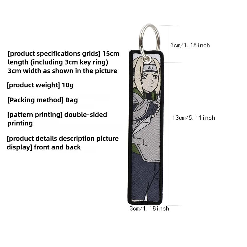 Anime JOJO's Bizarre Adventure Embroidery Keychain – Woven Fabric Pendant, Decorative Key Chain for Bags, Business Gift for Fans