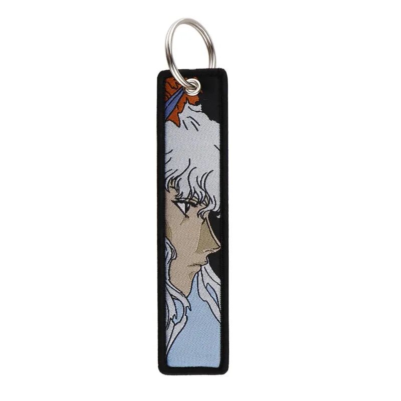 Anime JOJO's Bizarre Adventure Embroidery Keychain – Woven Fabric Pendant, Decorative Key Chain for Bags, Business Gift for Fans