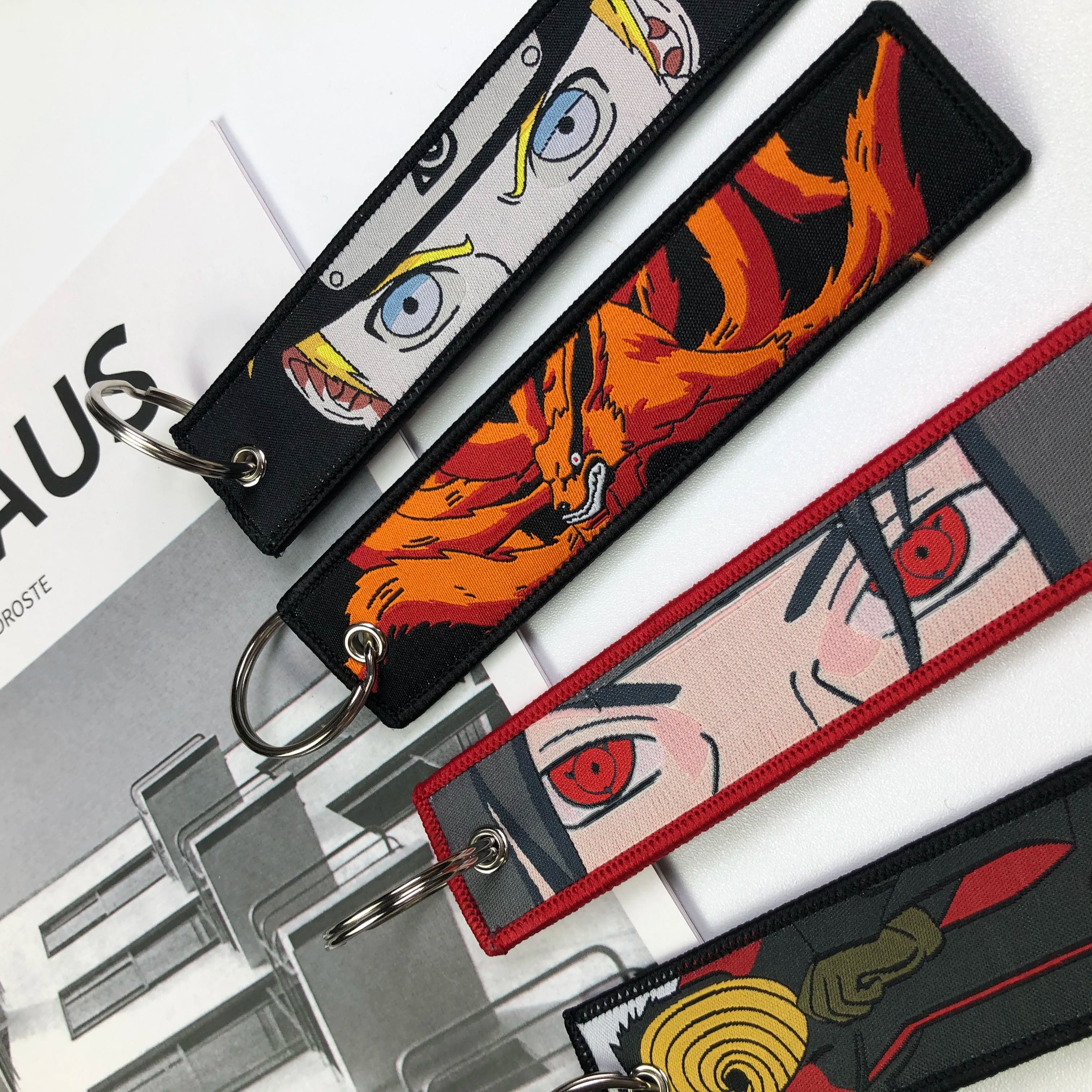 Anime Embroidery Jet Key Tag Comic Key chain Key Fobs Cartoon Keychains Accessories For Motorcycles Key ring wholesale Pendant