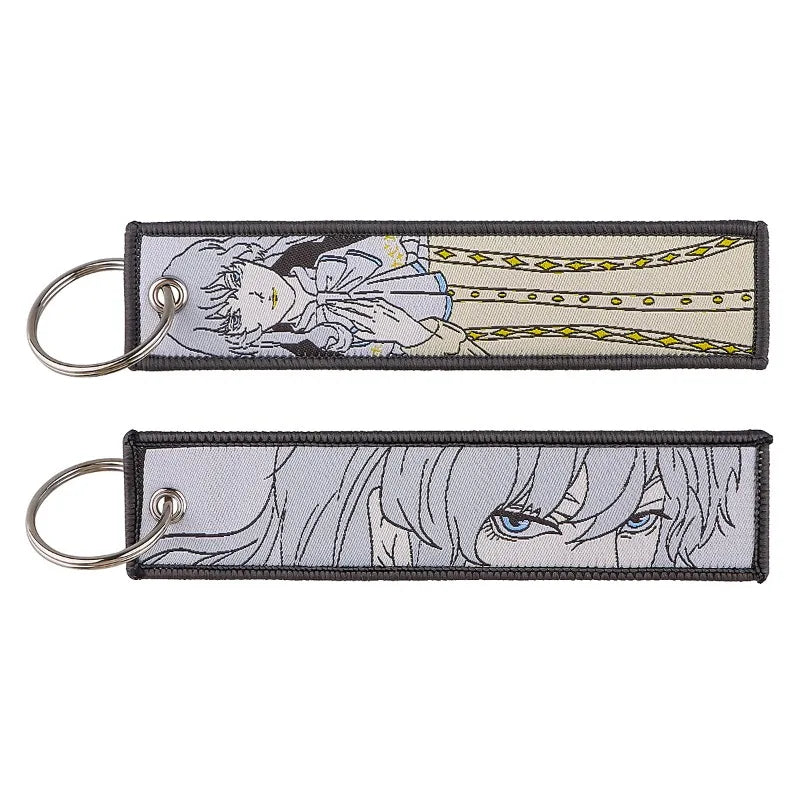 Anime JOJO's Bizarre Adventure Embroidery Keychain – Woven Fabric Pendant, Decorative Key Chain for Bags, Business Gift for Fans