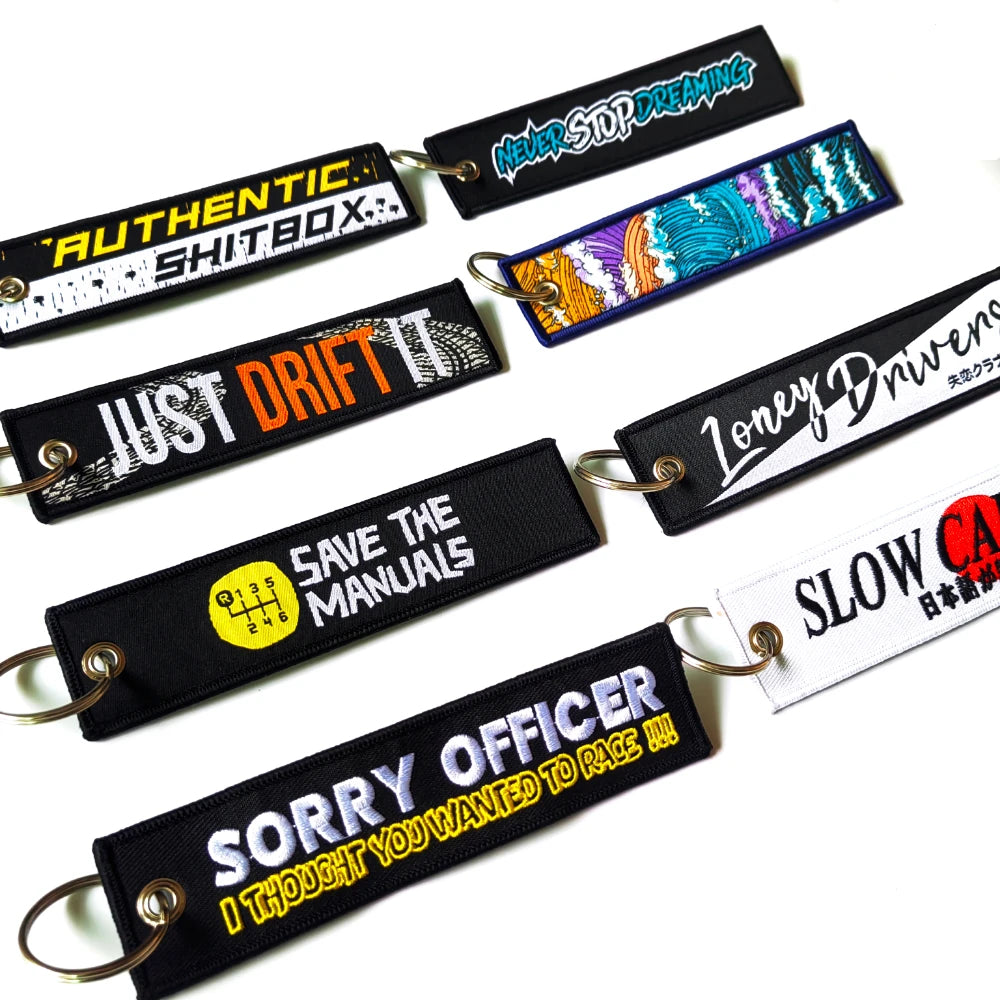 Men's Wallets Keychain Embroidered Fabric Keyring Keychain for Car Motorcycle Keys Key Organizer Holder Biker Accessories Gift