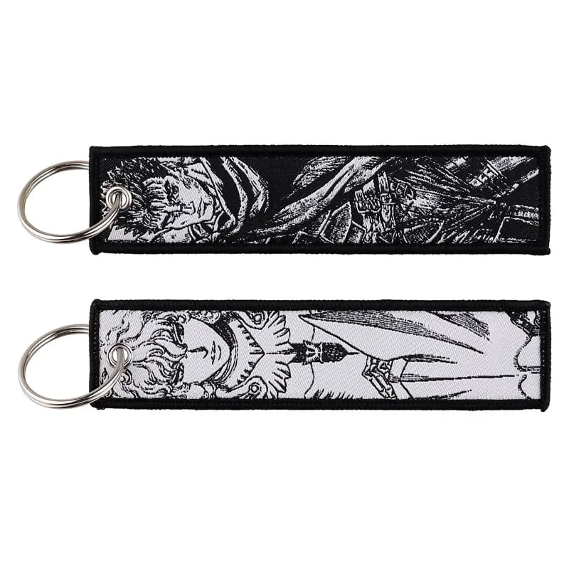 Anime JOJO's Bizarre Adventure Embroidery Keychain – Woven Fabric Pendant, Decorative Key Chain for Bags, Business Gift for Fans
