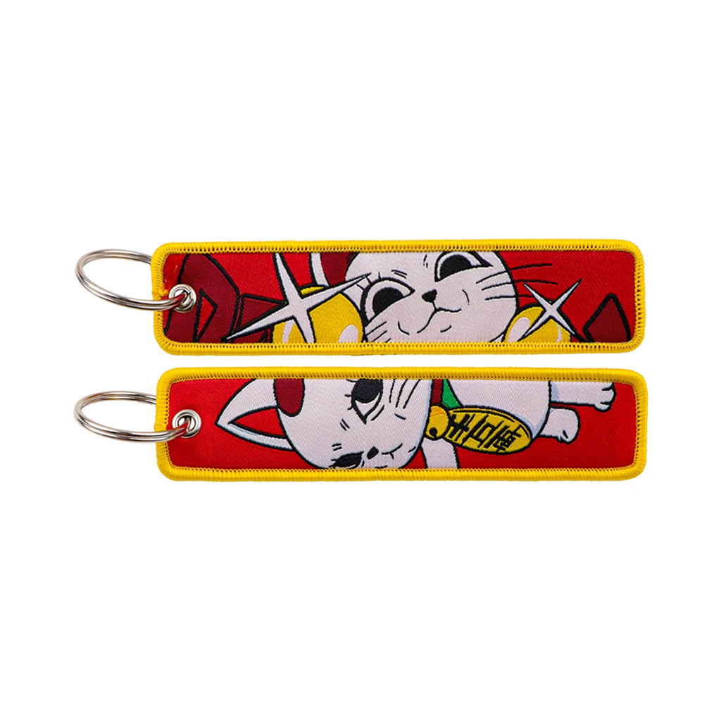 Popular Anime Character Embroidery Keychain Cool Cartoon Key Tag Motorcycles Cars Backpack Chaveiro Fashion Keyring Friend Gifts