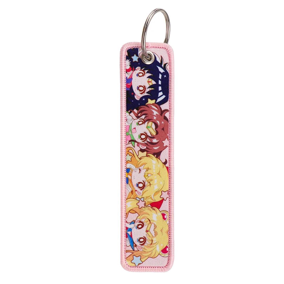 Popular Anime Character Embroidery Keychain Cool Cartoon Key Tag Motorcycles Cars Backpack Chaveiro Fashion Keyring Friend Gifts