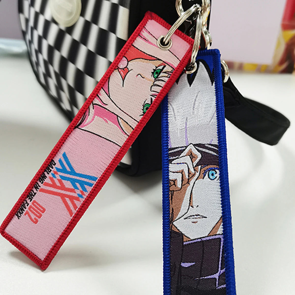 Anime Embroidery Jet Key Tag Comic Key chain Key Fobs Cartoon Keychains Accessories For Motorcycles Key ring wholesale Pendant