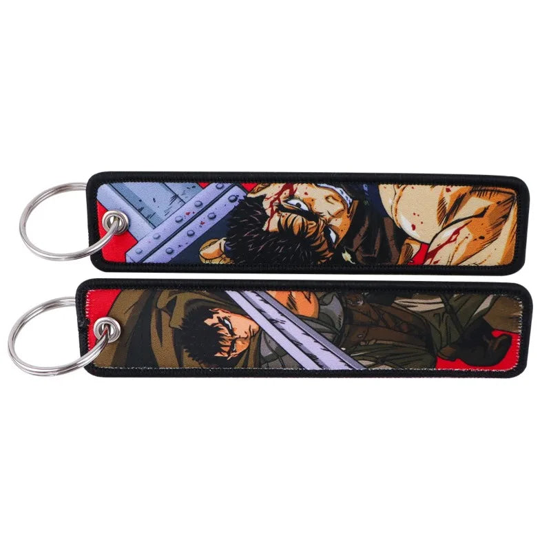 Anime JOJO's Bizarre Adventure Embroidery Keychain – Woven Fabric Pendant, Decorative Key Chain for Bags, Business Gift for Fans