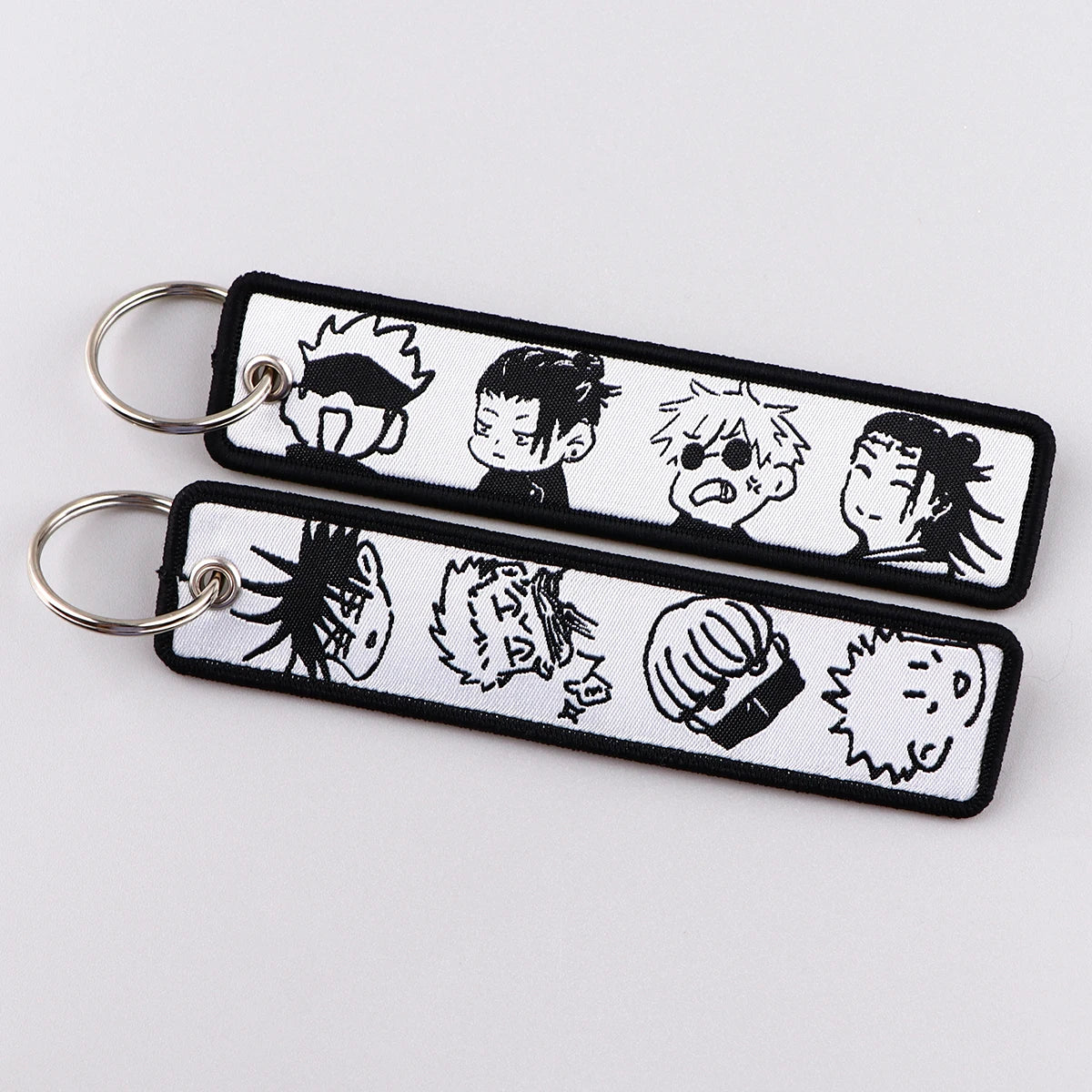 Anime Embroidery Key Fobs Manga Key Tags Keychains for Women Men Car Keyring Cosplay Accessories Chaveiro Fans Gift