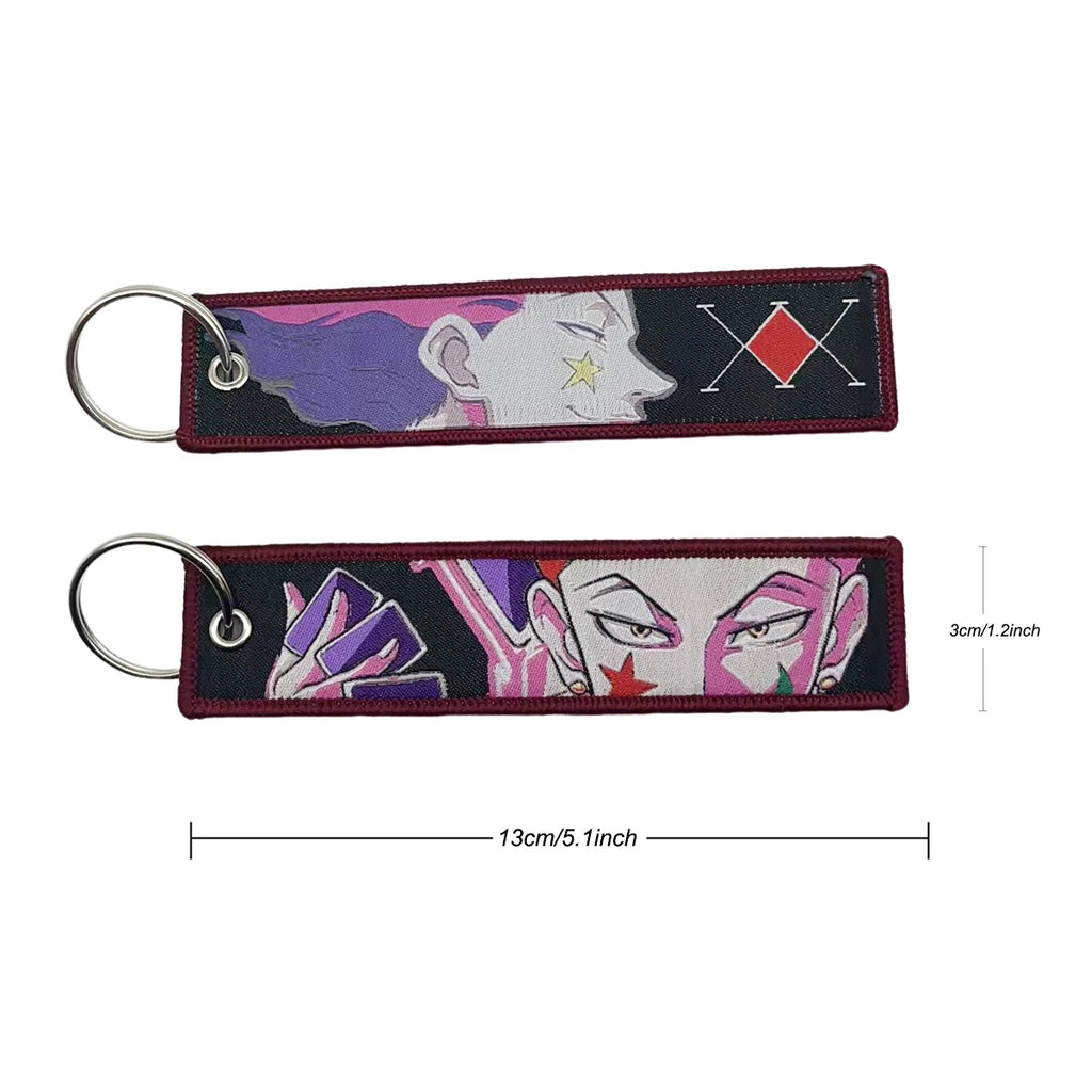 Anime Embroidery Jet Key Tag Comic Key chain Key Fobs Cartoon Keychains Accessories For Motorcycles Key ring wholesale Pendant
