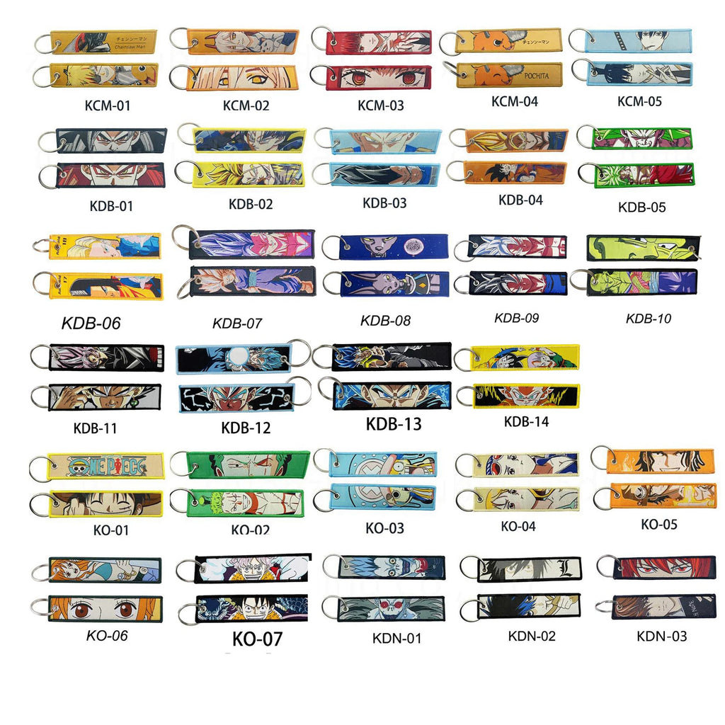 Anime Embroidery Jet Key Tag Comic Key chain Key Fobs Cartoon Keychains Accessories For Motorcycles Key ring wholesale Pendant