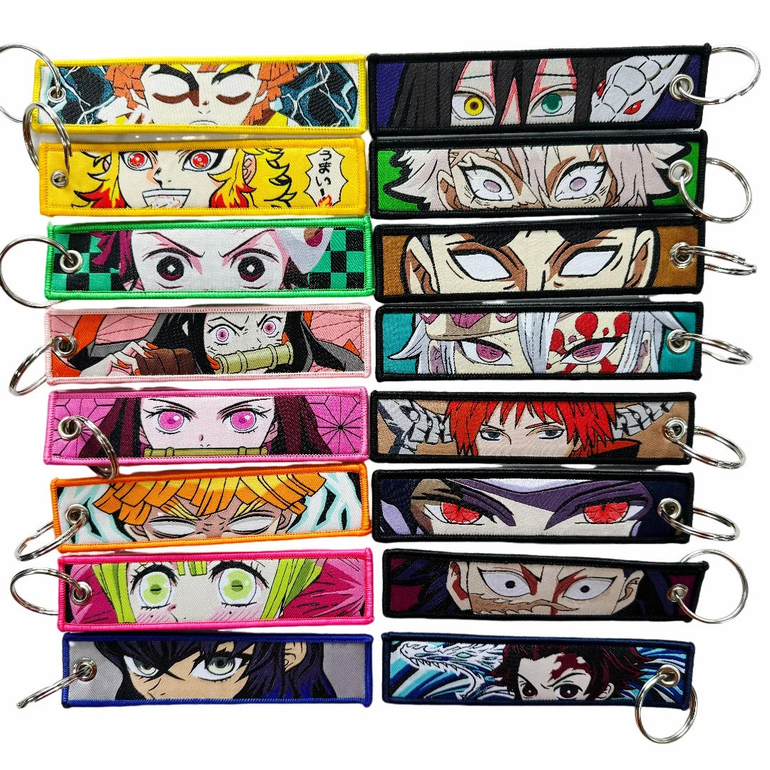 Anime embroidery Key Jet Tag Key chain Cartoon Keychains Key Ring Holder Pendant Gift Wholesale keychain accessories Key