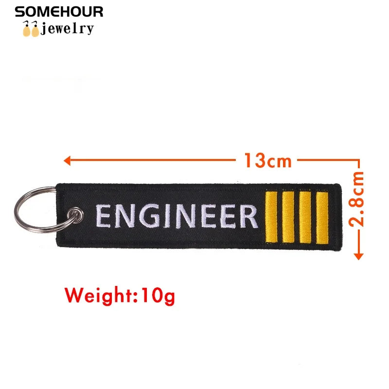SOMEHOUR Embroider Aviation Keychain Collections Remove Before Flight Tag Holder Fobs Motorcycle Car Bag Keyrings Men Women Gift