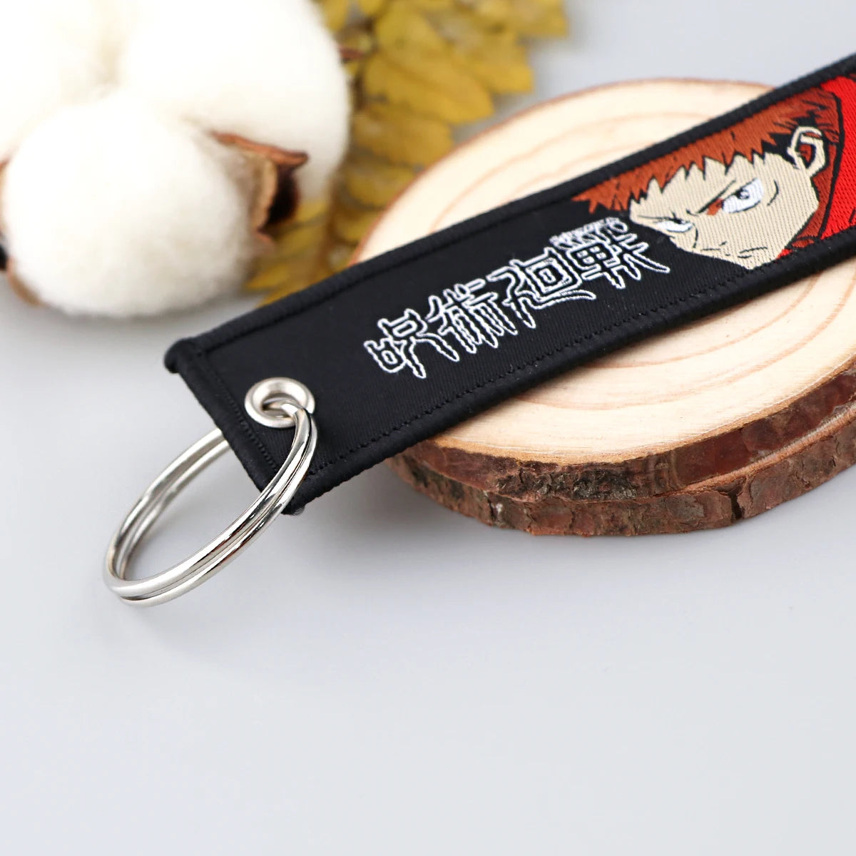 Anime Embroidery Key Fobs Manga Key Tags Keychains for Women Men Car Keyring Cosplay Accessories Chaveiro Fans Gift