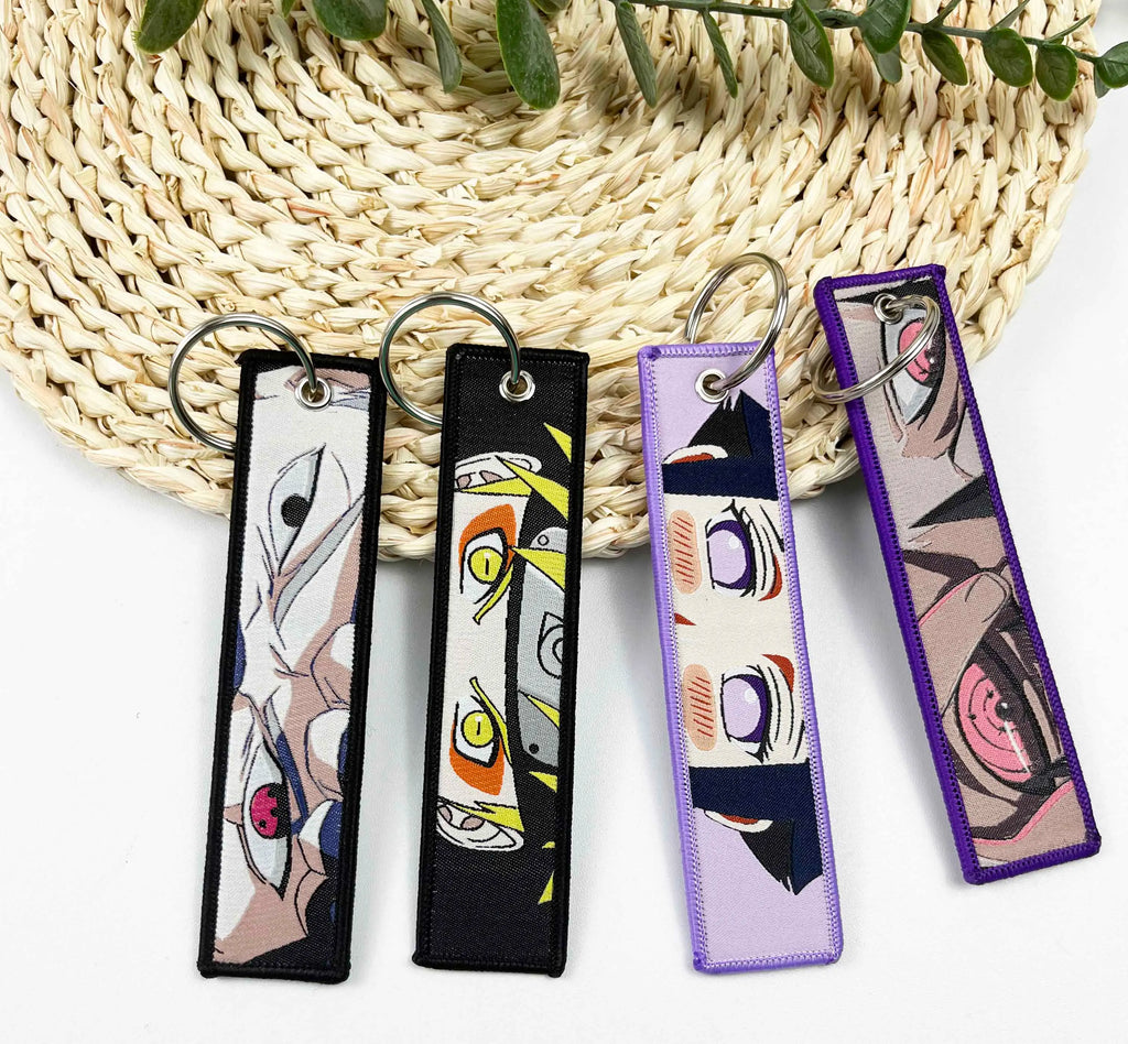 Anime Embroidery Jet Key Tag Comic Key chain Key Fobs Cartoon Keychains Accessories For Motorcycles Key ring wholesale Pendant