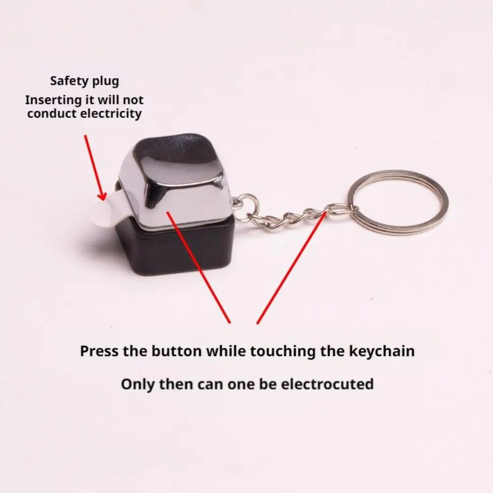 Creative Electric Keyboard Keychain Street Trick Novelty Item Keychain Novelty Prank Toys Shocking Handshake Trick Clicker Toy
