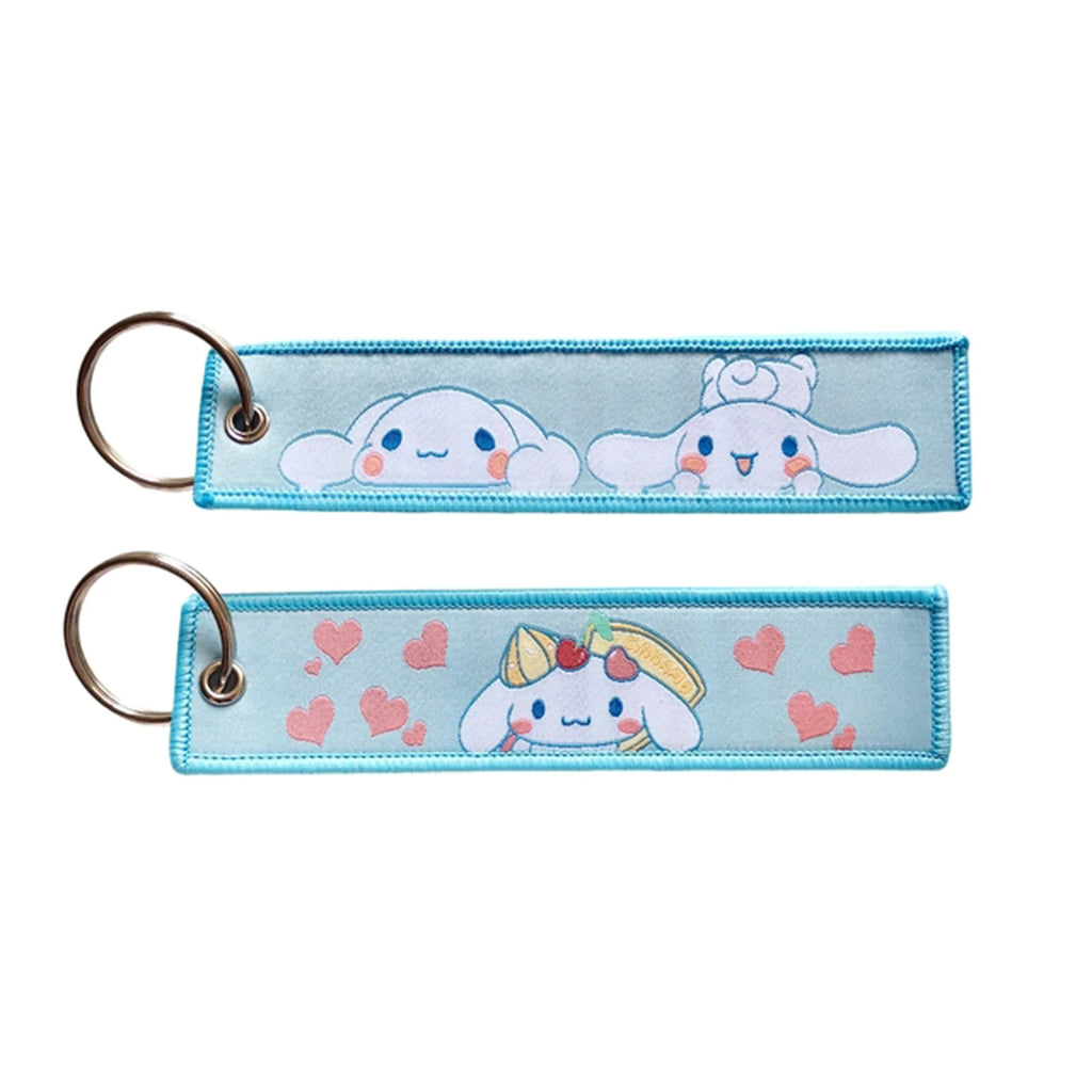 Anime Embroidery Jet Key Tag Comic Key chain Key Fobs Cartoon Keychains Accessories For Motorcycles Key ring wholesale Pendant