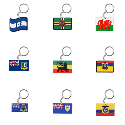 1pcs Colorful Flag Country Keychains Boy Girl UK Keyrings Kids USA Chicago Key Chains England Germany Key Rings For Party Favor