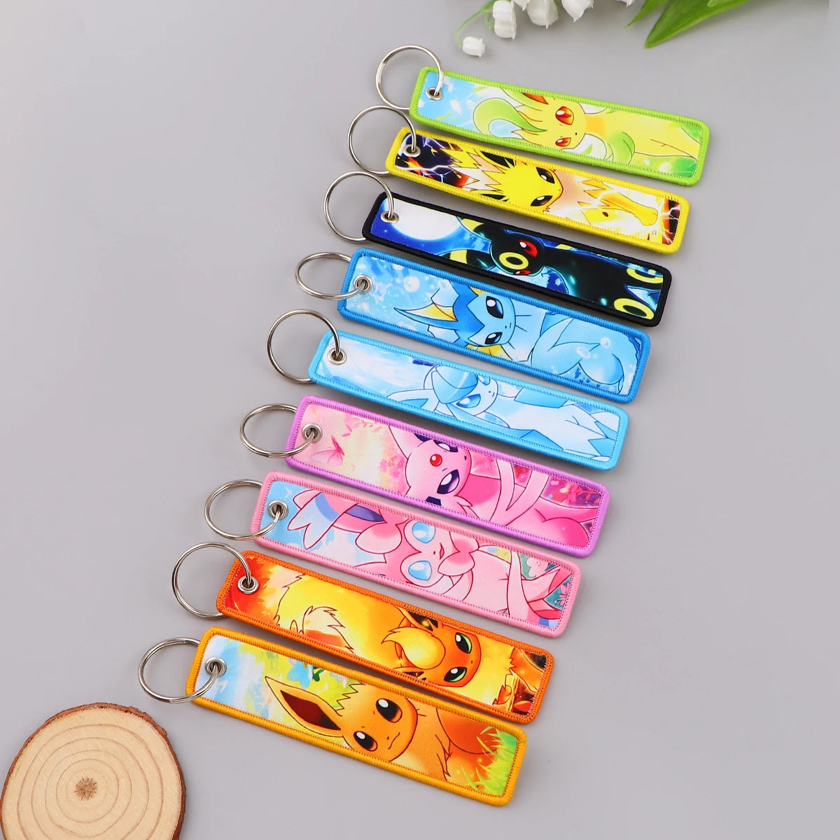 Popular Anime Character Embroidery Keychain Cool Cartoon Key Tag Motorcycles Cars Backpack Chaveiro Fashion Keyring Friend Gifts