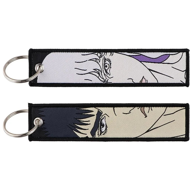 Anime JOJO's Bizarre Adventure Embroidery Keychain – Woven Fabric Pendant, Decorative Key Chain for Bags, Business Gift for Fans