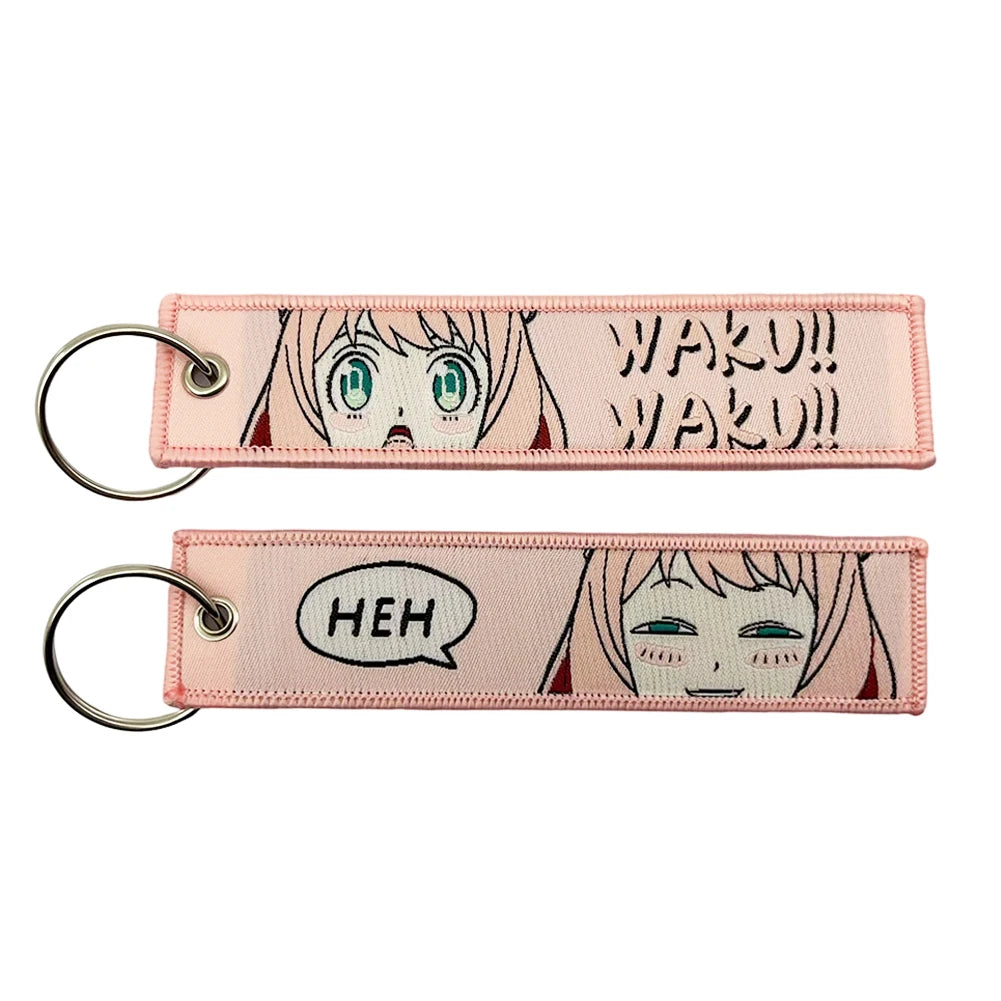 Anime Embroidery Jet Key Tag Comic Key chain Key Fobs Cartoon Keychains Accessories For Motorcycles Key ring wholesale Pendant