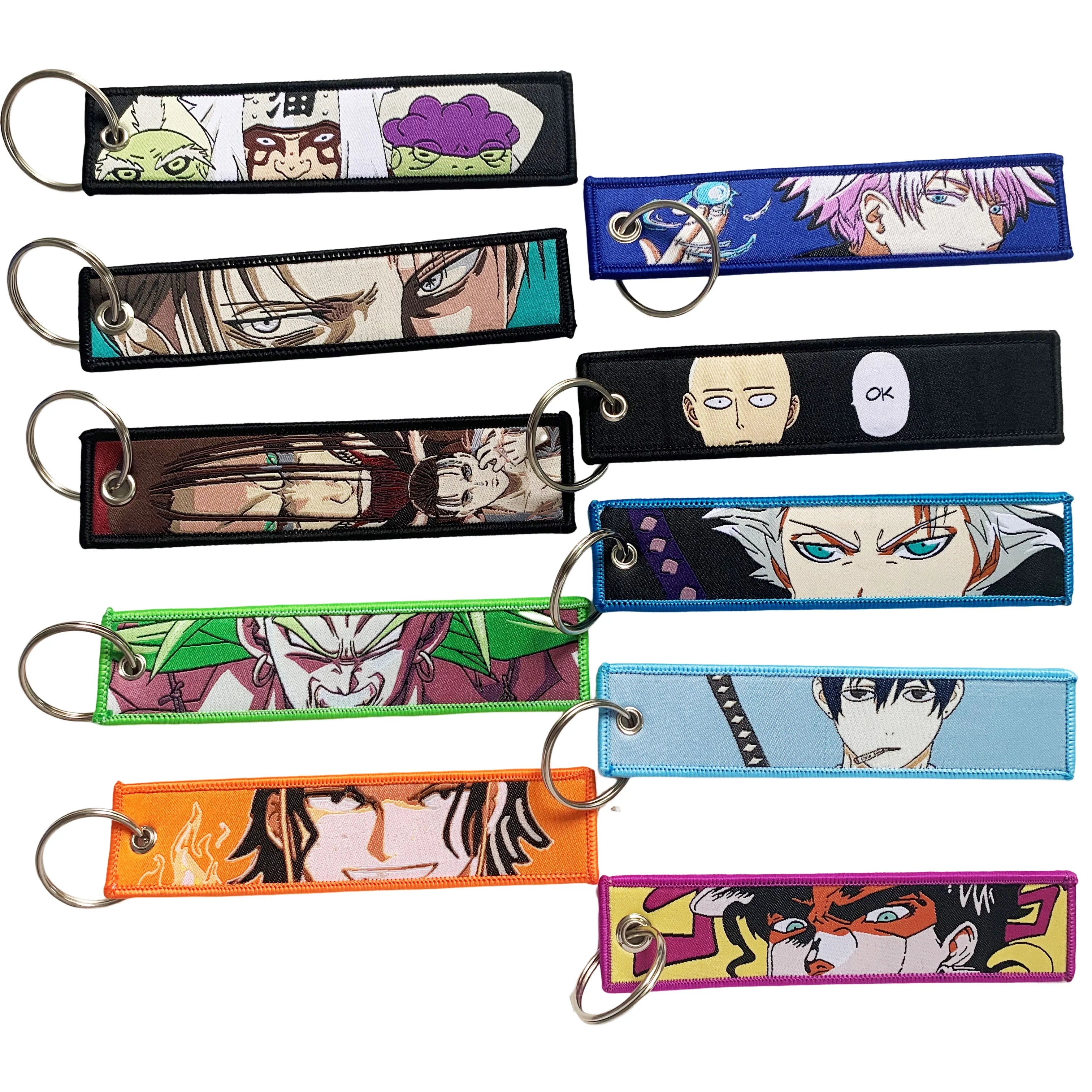 Anime Embroidery Jet Key Tag Comic Key chain Key Fobs Cartoon Keychains Accessories For Motorcycles Key ring wholesale Pendant