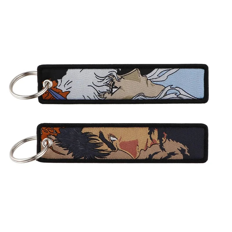 Anime JOJO's Bizarre Adventure Embroidery Keychain – Woven Fabric Pendant, Decorative Key Chain for Bags, Business Gift for Fans