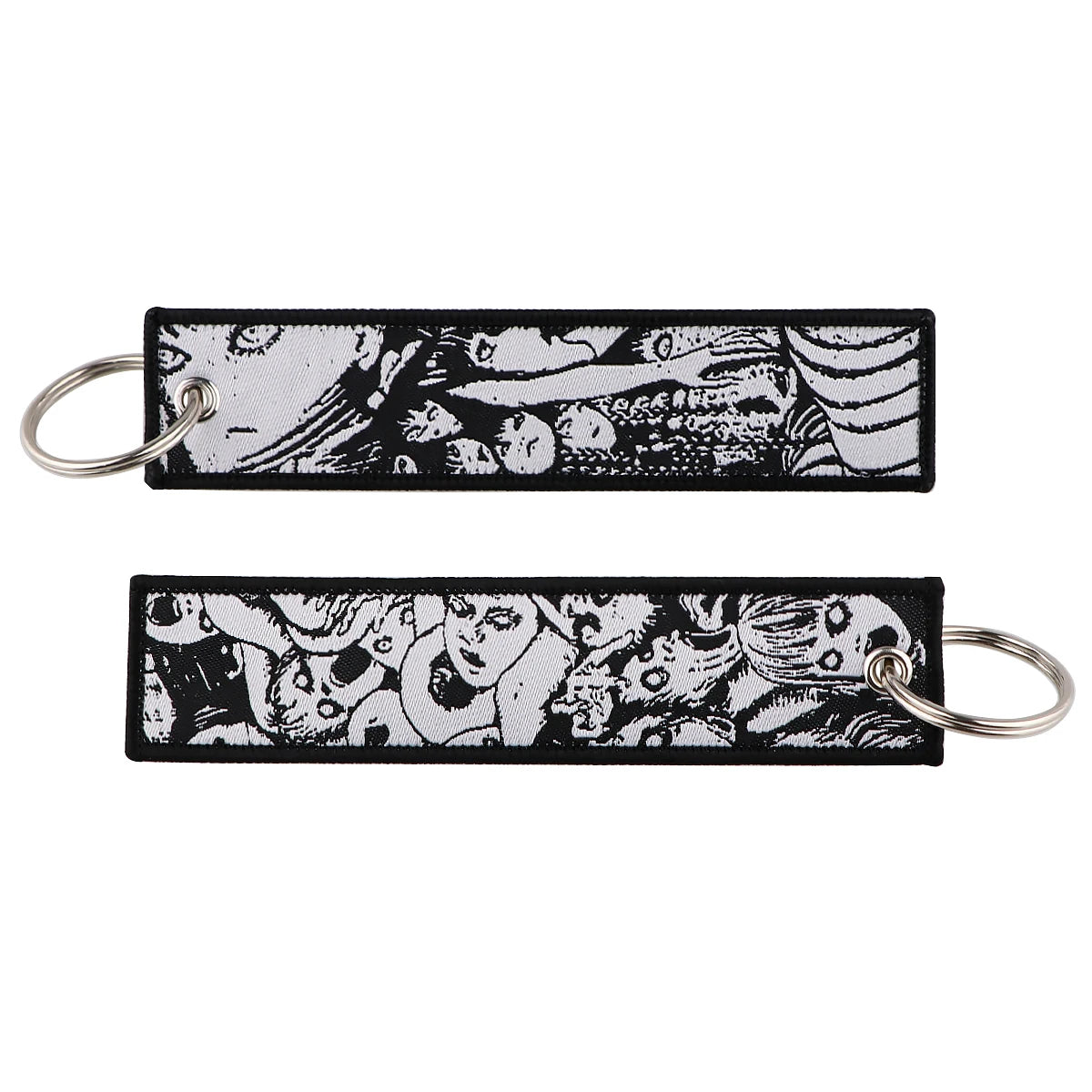 Japanese Horror Anime Keychain for Motorcycles Cars Key Fobs Embroidery Key Ring  Key Tag for Men Women Accessories