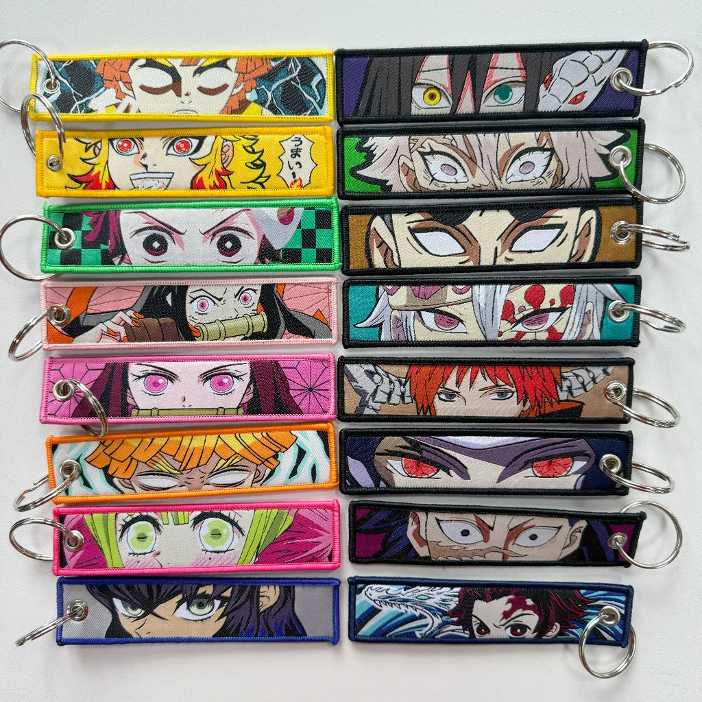 Anime embroidery Key Jet Tag Key chain Cartoon Keychains Key Ring Holder Pendant Gift Wholesale keychain accessories Key