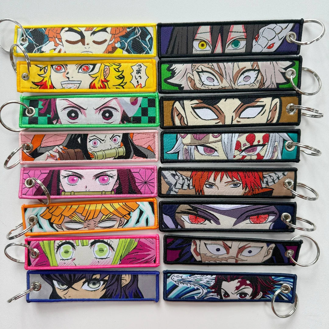 Anime embroidery Key Jet Tag Key chain Cartoon Keychains Key Ring Holder Pendant Gift Wholesale keychain accessories Key