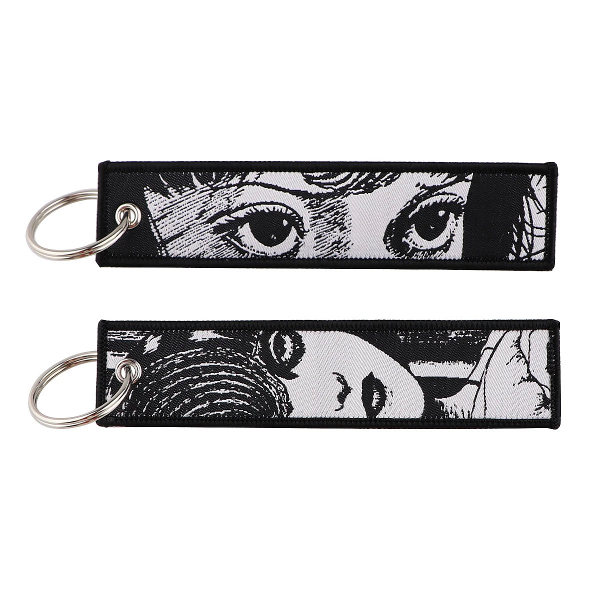 Japanese Horror Anime Keychain for Motorcycles Cars Key Fobs Embroidery Key Ring  Key Tag for Men Women Accessories