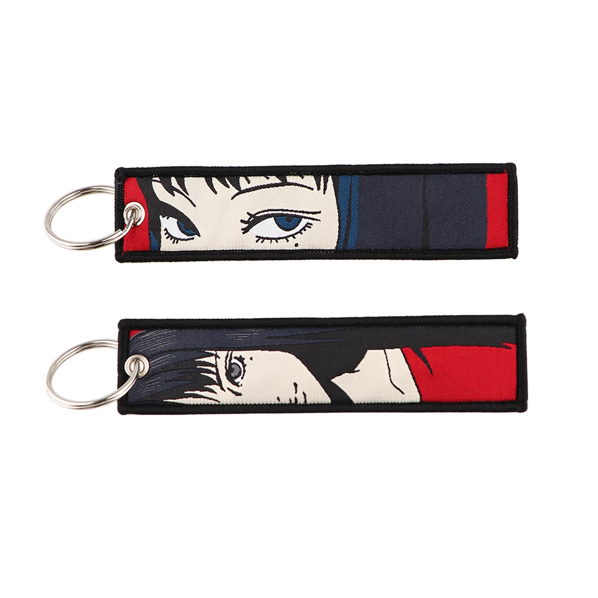 Japanese Horror Anime Keychain for Motorcycles Cars Key Fobs Embroidery Key Ring  Key Tag for Men Women Accessories