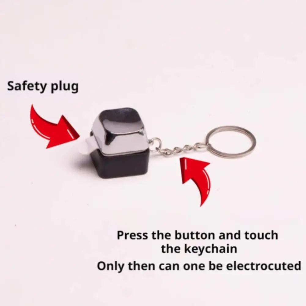 Creative Electric Keyboard Keychain Street Trick Novelty Item Keychain Novelty Prank Toys Shocking Handshake Trick Clicker Toy