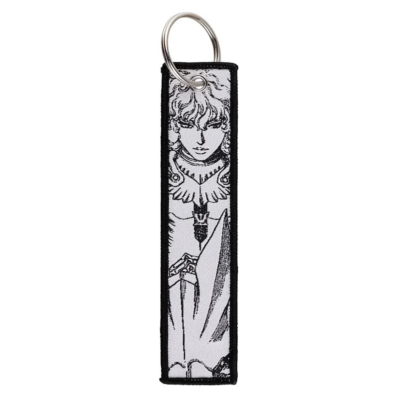 Anime JOJO's Bizarre Adventure Embroidery Keychain – Woven Fabric Pendant, Decorative Key Chain for Bags, Business Gift for Fans