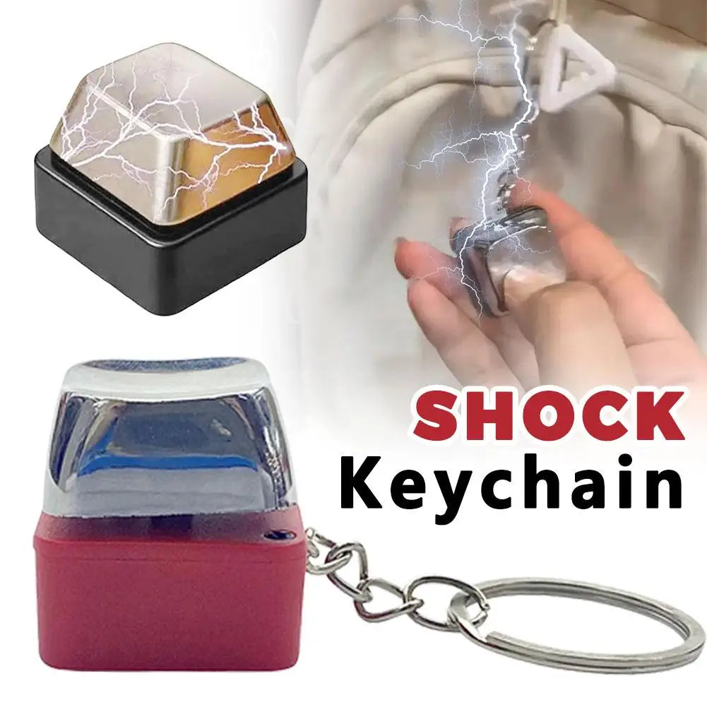 Creative Electric Keyboard Keychain Street Trick Novelty Item Keychain Novelty Prank Toys Shocking Handshake Trick Clicker Toy
