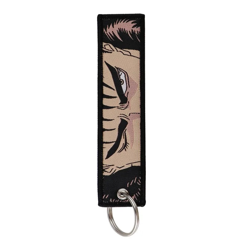 Anime JOJO's Bizarre Adventure Embroidery Keychain – Woven Fabric Pendant, Decorative Key Chain for Bags, Business Gift for Fans