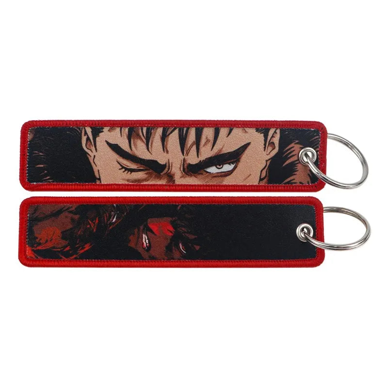 Anime JOJO's Bizarre Adventure Embroidery Keychain – Woven Fabric Pendant, Decorative Key Chain for Bags, Business Gift for Fans