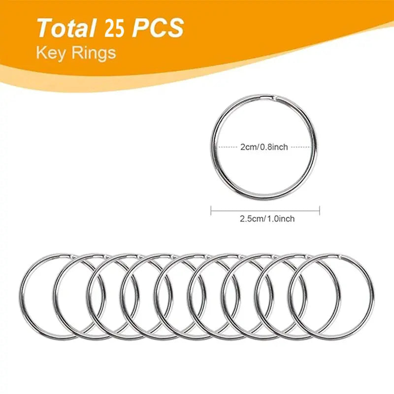 Keychain Making Kit 25PCS Keychain Clips Hooks and 25PCS Key Chain Rings Keychain Accessories, Lobster Claw Clasps for Crafts