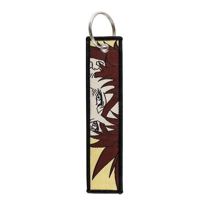 Anime JOJO's Bizarre Adventure Embroidery Keychain – Woven Fabric Pendant, Decorative Key Chain for Bags, Business Gift for Fans