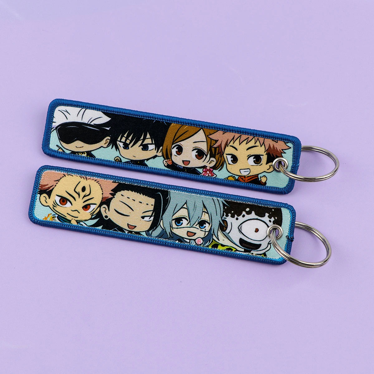 Anime Embroidery Key Fobs Manga Key Tags Keychains for Women Men Car Keyring Cosplay Accessories Chaveiro Fans Gift