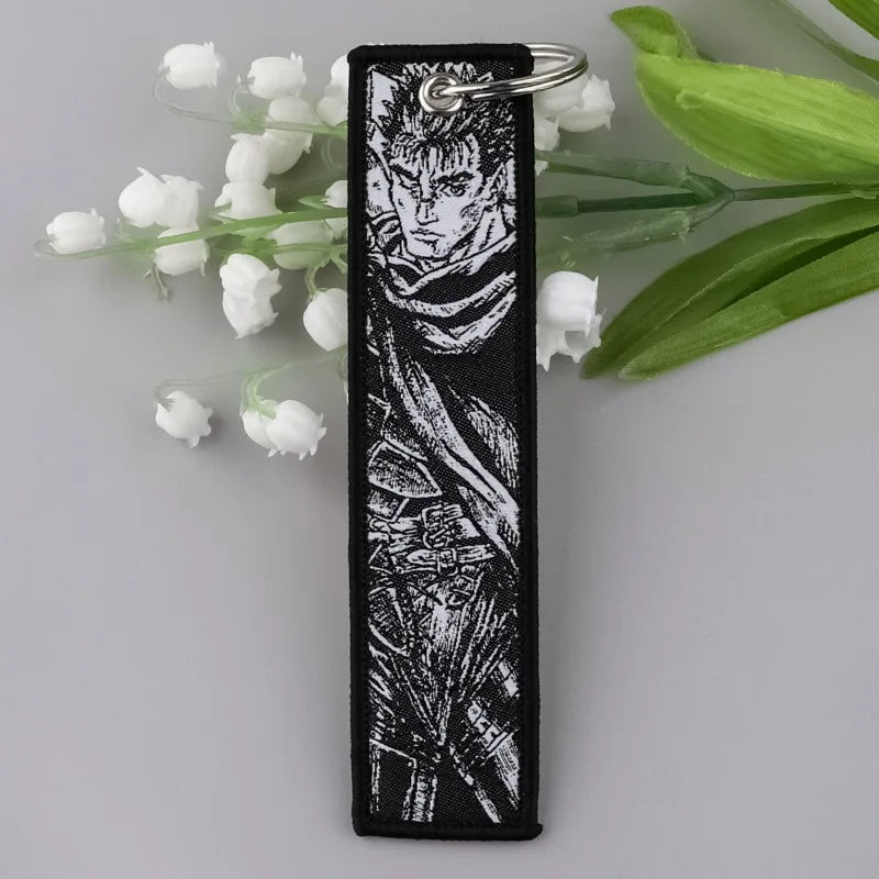 Anime JOJO's Bizarre Adventure Embroidery Keychain – Woven Fabric Pendant, Decorative Key Chain for Bags, Business Gift for Fans
