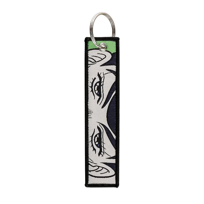 Anime JOJO's Bizarre Adventure Embroidery Keychain – Woven Fabric Pendant, Decorative Key Chain for Bags, Business Gift for Fans